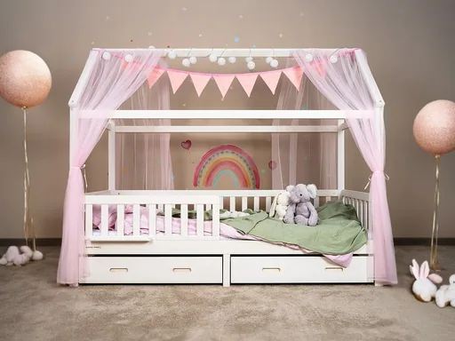 Alavya Home Hausbett Deko-Set 150x350 cm Polyester / Bio-Baumwolle - 2er-Set, Rosa