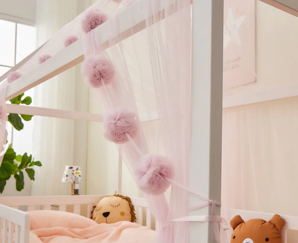 Alavya Home Deko-Set XL 150x340 cm Musselin Bio-Baumwolle - 3er-Set, Rosa