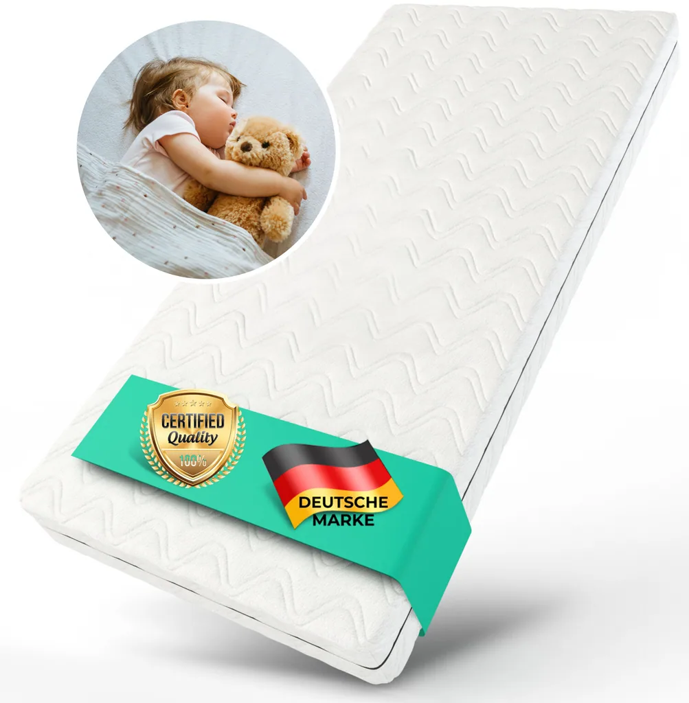 Alavya Home Kindermatratze COZY 80x180 cm Kaltschaum inkl. Spannbettlaken – 2-teiliges Set, Weiß