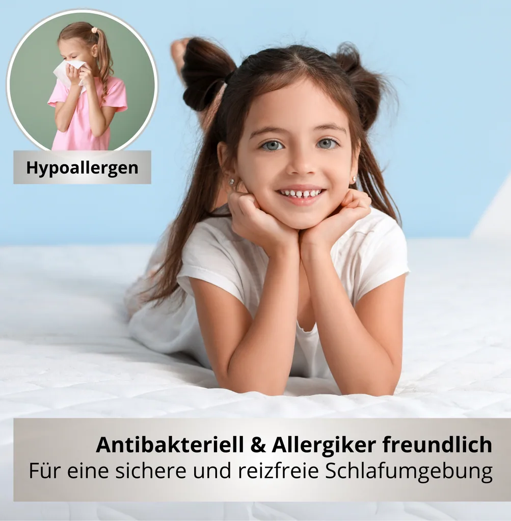 Alavya Home Kindermatratze COZY 80x180 cm Kaltschaum inkl. Spannbettlaken – 2-teiliges Set, Weiß