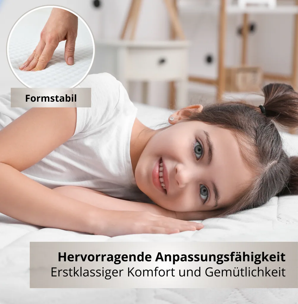 Alavya Home Kindermatratze COZY 3-teiliges Set 80x160 cm Kaltschaum - 3er-Set, Weiß