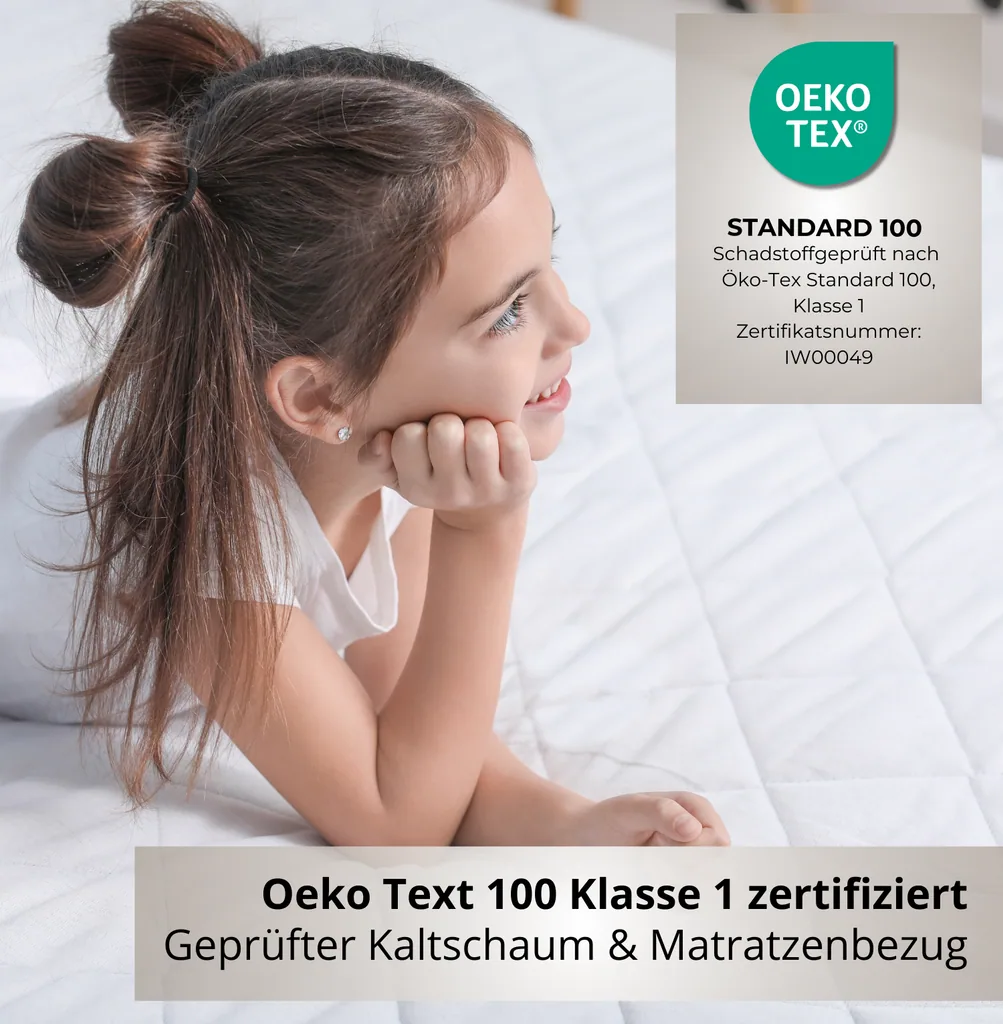 Alavya Home Kindermatratze COZY 3-teiliges Set 80x160 cm Kaltschaum - 3er-Set, Weiß