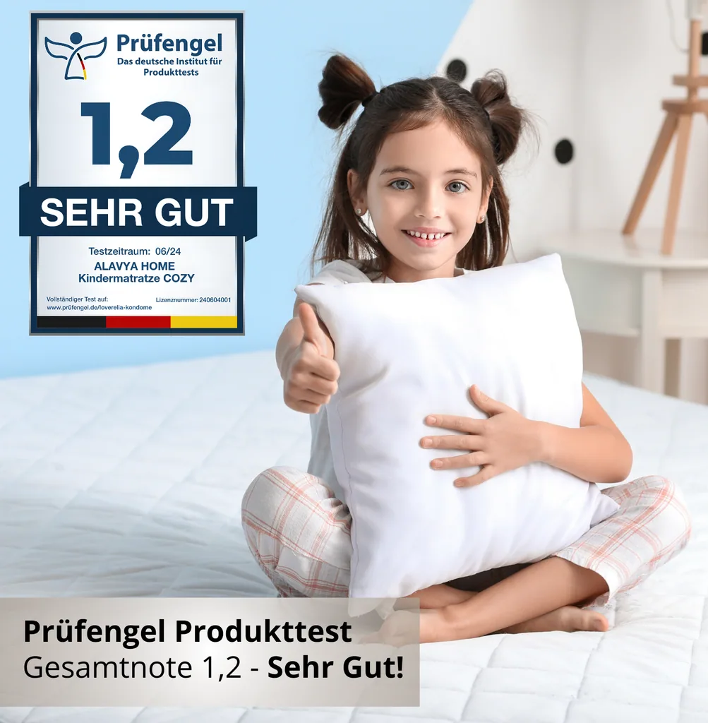 Alavya Home Kindermatratze COZY 3-teiliges Set 80x160 cm Kaltschaum - 3er-Set, Weiß