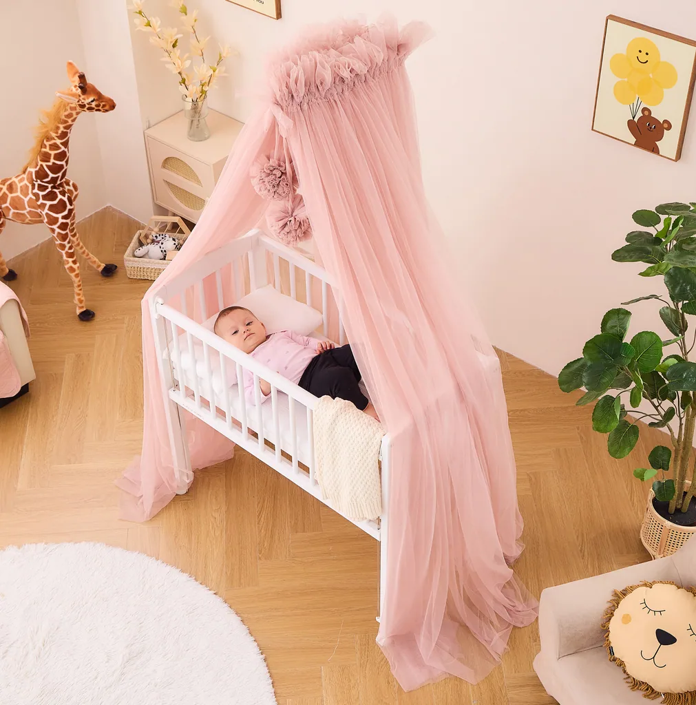 Alavya Home Betthimmel aus Tüll mit Pompons - Rosa