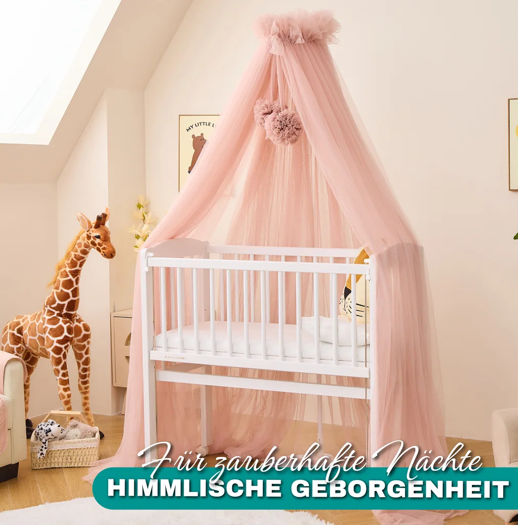 Alavya Home Betthimmel aus Tüll mit Pompons - Rosa