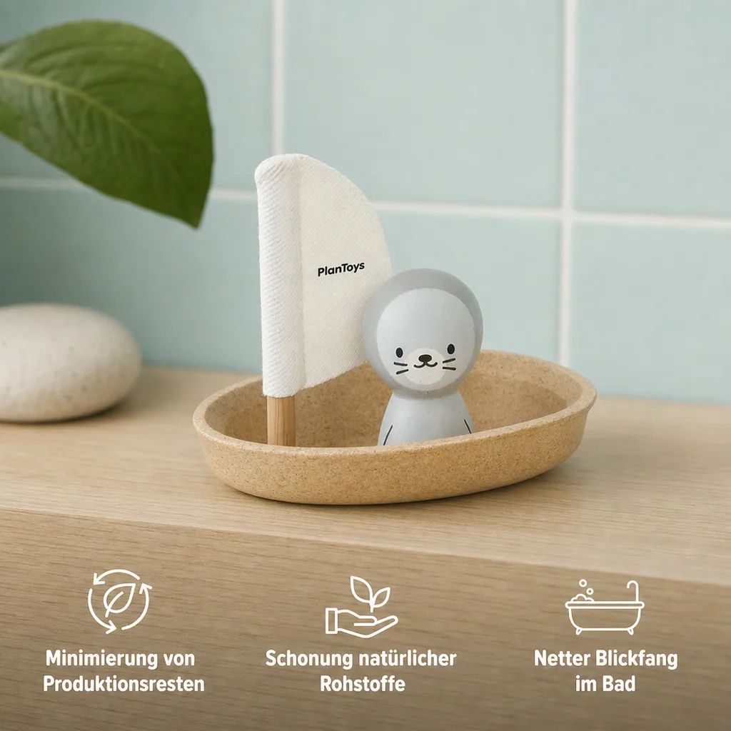 Plan Toys Badewannen-Boot natur Seehund