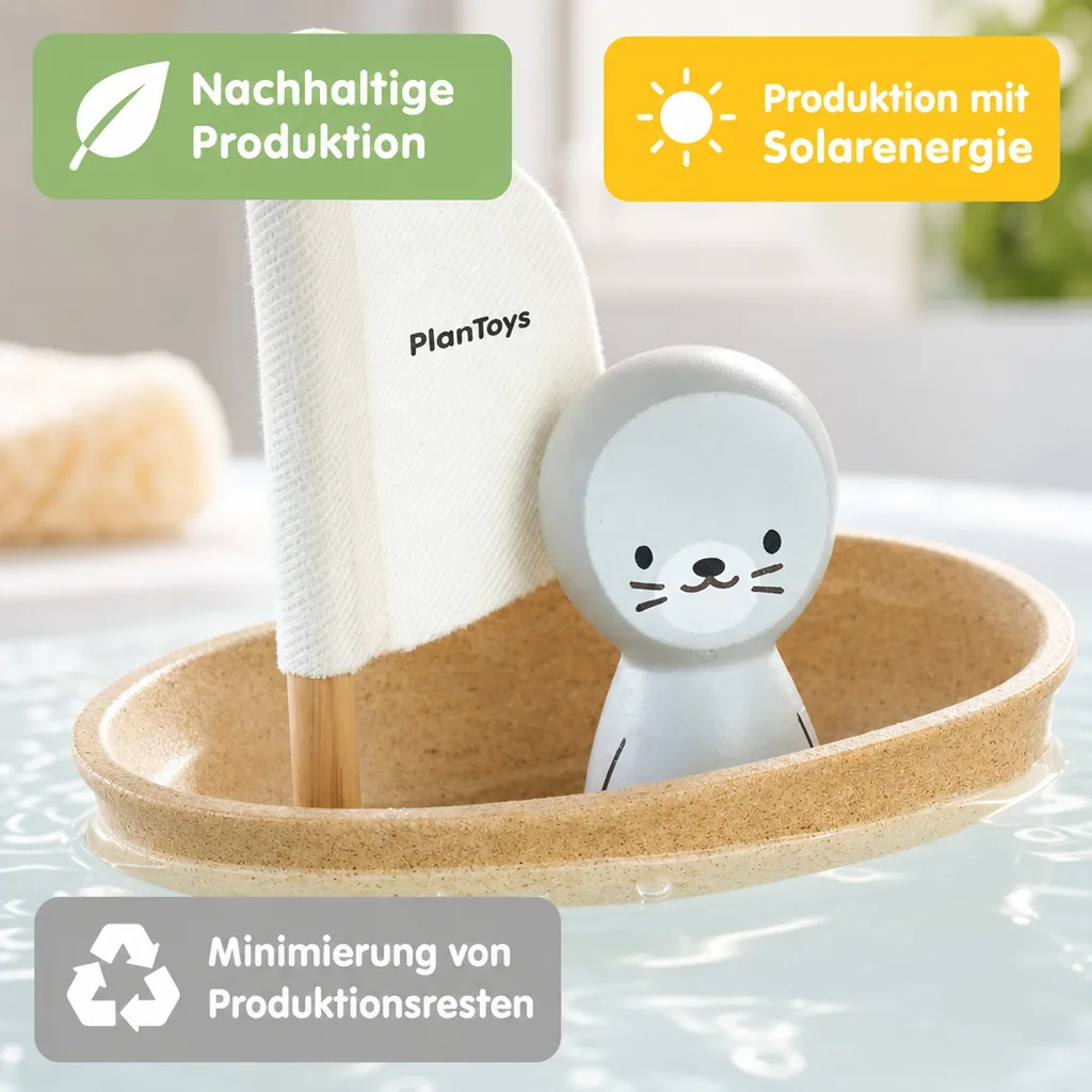 Plan Toys Badewannen-Boot natur Seehund