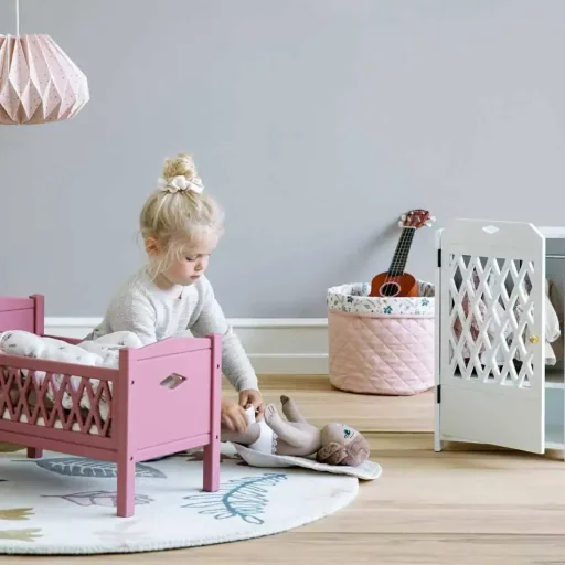 Cam Cam Teppich Blätter creme rosa