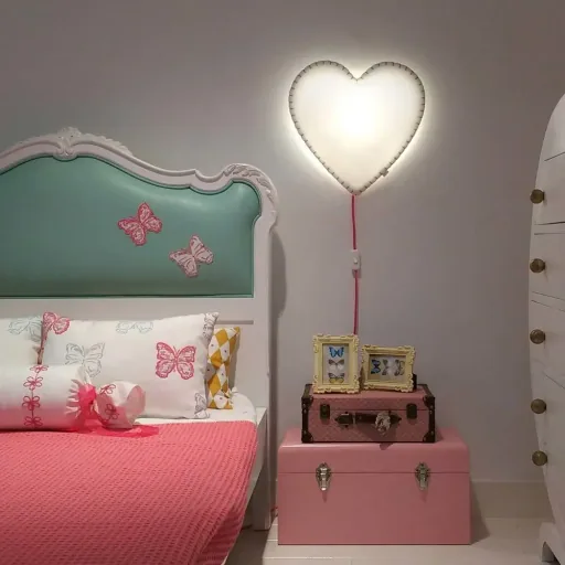 Buokids Softlampe Nachtlicht/Wandlampe Herz, Ausführung: Wandlampe; Farbe der Naht: grau