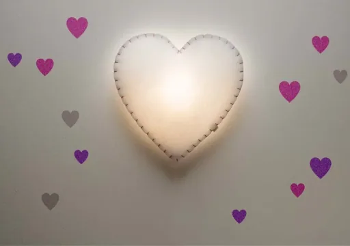 Buokids Softlampe Nachtlicht/Wandlampe Herz, Ausführung: Wandlampe; Farbe der Naht: grau