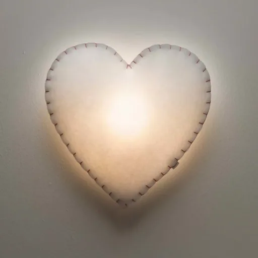 Buokids Softlampe Nachtlicht/Wandlampe Herz, Ausführung: Wandlampe; Farbe der Naht: grau