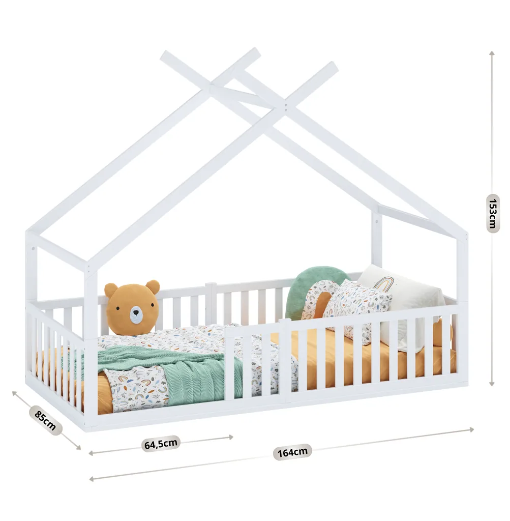 Alavya Home Bodenbett DREAM 80x160 cm Buche - Weiß