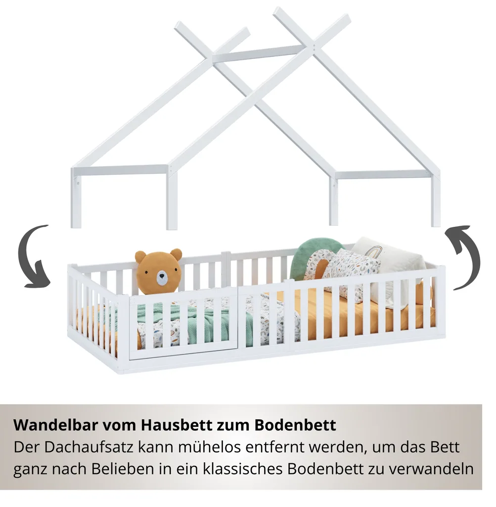 Alavya Home Bodenbett DREAM 80x160 cm Buche - Weiß