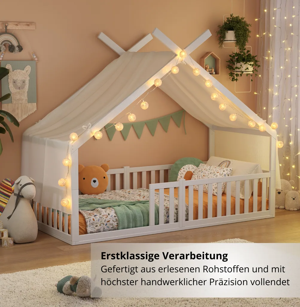 Alavya Home Bodenbett DREAM 80x160 cm Buche - Weiß