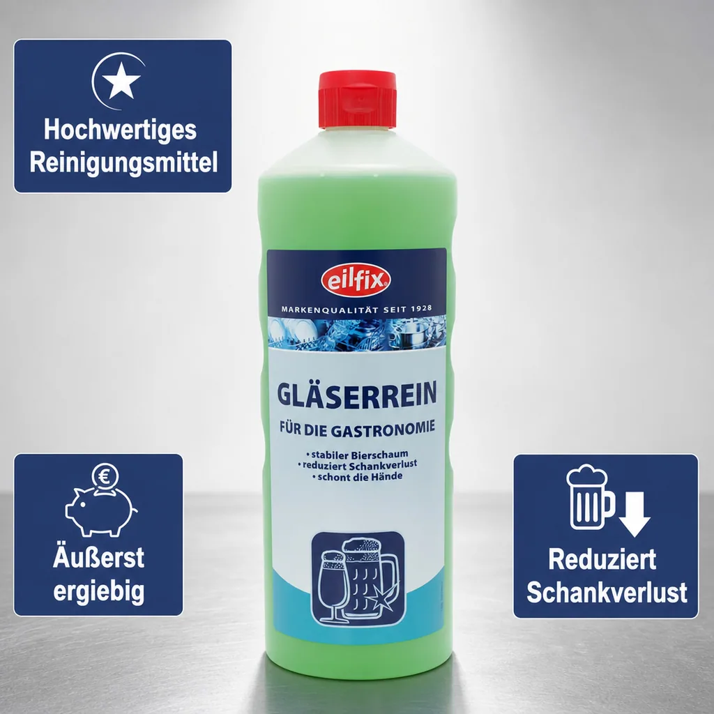 Gläser Reiniger - Eilfix, für die hygienische, manuelle Gläserreinigung.