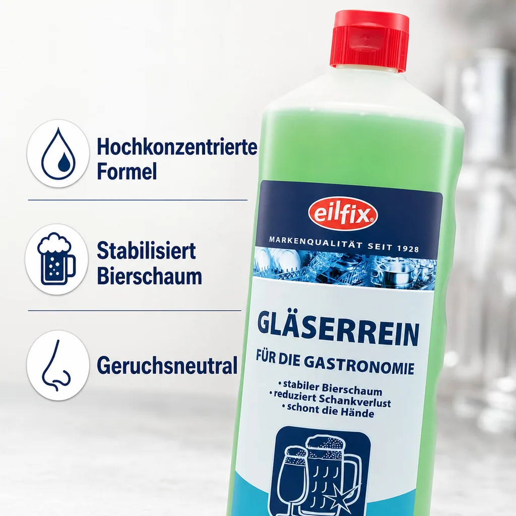 Gläser Reiniger - Eilfix, für die hygienische, manuelle Gläserreinigung.