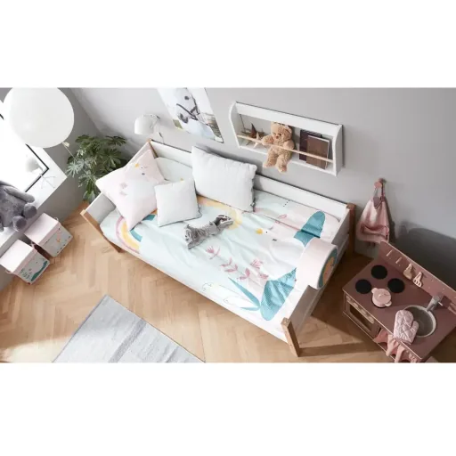 Flexa Nor Sofabett mit Gästebett weiß / Eiche