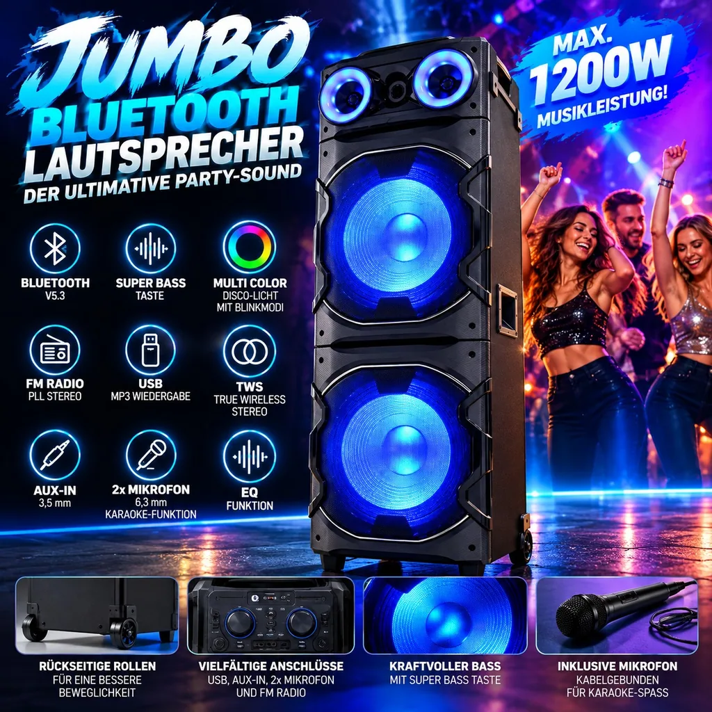 Jumbo Bluetooth Lautsprecher - Partytower