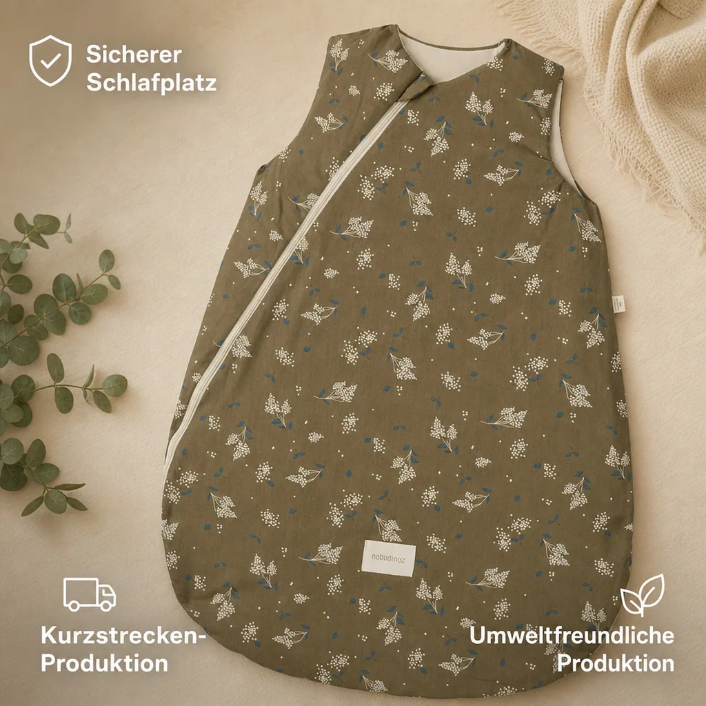 Nobodinoz STORIES Baby Schlafsack - Cocoon, 6-18 Monate, Farbe: Braunflieder