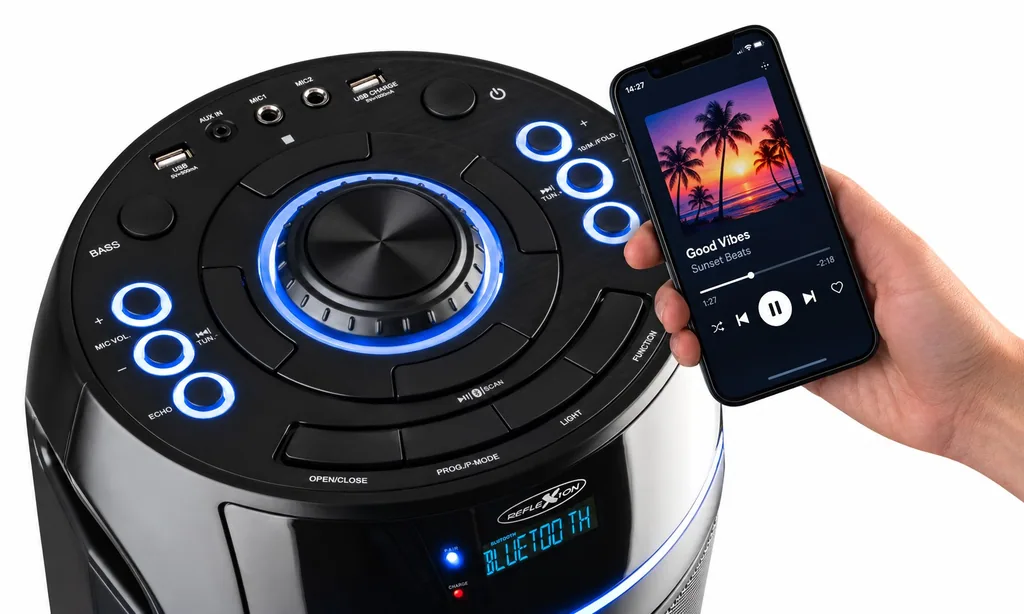 Tragbarer Party Bluetooth Lautsprecher mit Front-CD-Player und Mikrofon