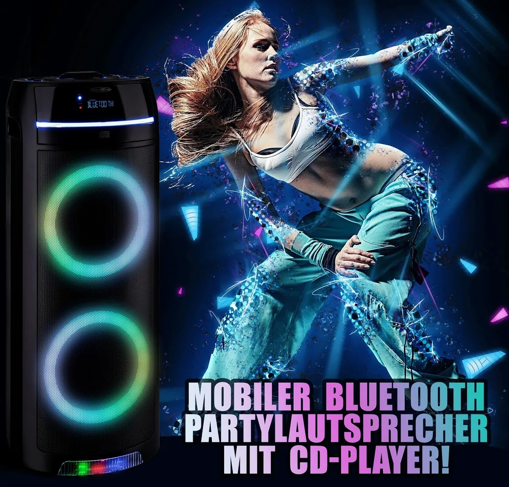 Tragbarer Party Bluetooth Lautsprecher mit Front-CD-Player und Mikrofon
