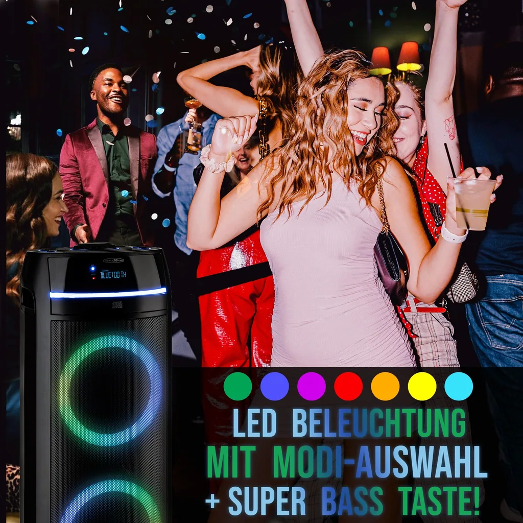 Tragbarer Party Bluetooth Lautsprecher mit Front-CD-Player und Mikrofon