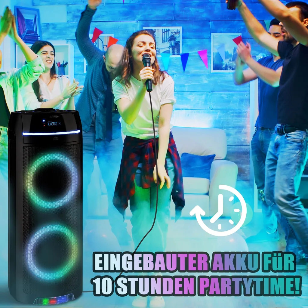Tragbarer Party Bluetooth Lautsprecher mit Front-CD-Player und Mikrofon