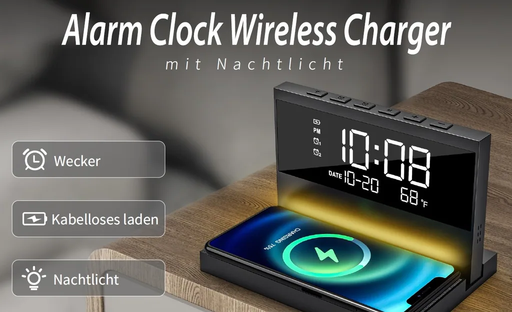 Wecker mit Wireless Charging