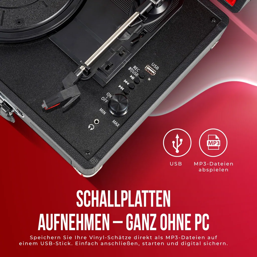 Plattenspieler mit Bluetooth und Encoding-Funktion
