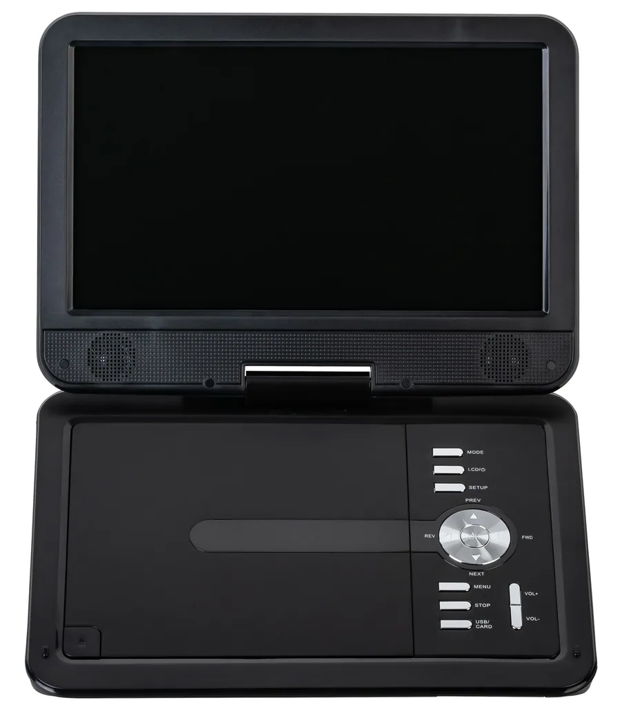 Portabler 10" LCD-Bildschirm mit DVD-Player und DVB-T2 HD Tuner