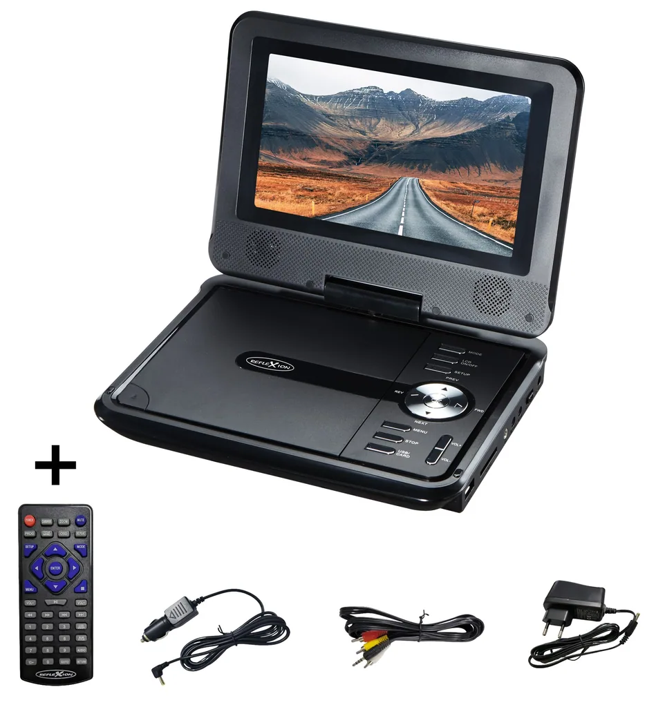 Portabler 7" LCD-Bildschirm mit DVD-Player
