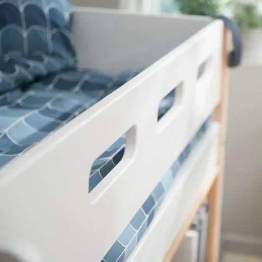 Flexa Nor mittelhohes Bett Leiter gerade weiß / Eiche