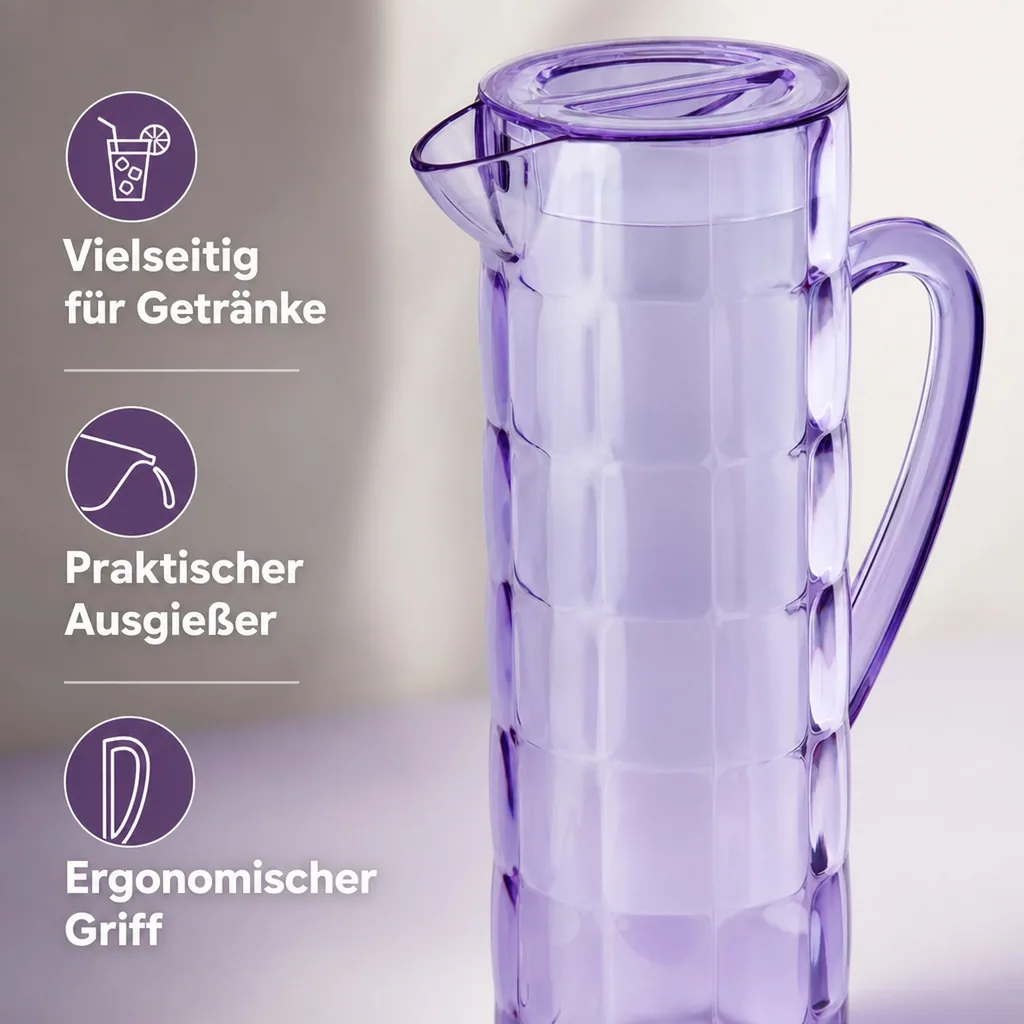 Krug, Wasserkrug - Rio, 1,5 ltr., SAN, Farbe: lila