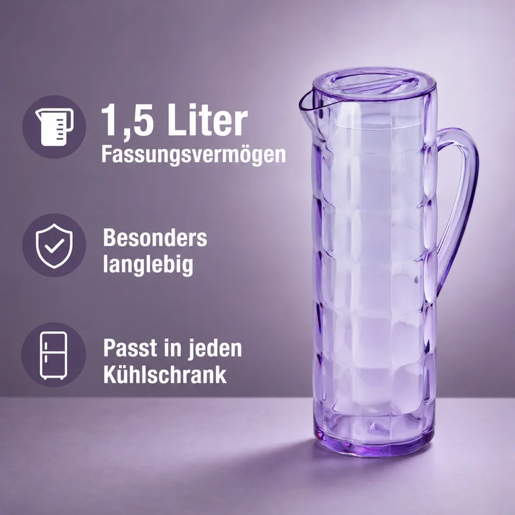 Krug, Wasserkrug - Rio, 1,5 ltr., SAN, Farbe: lila