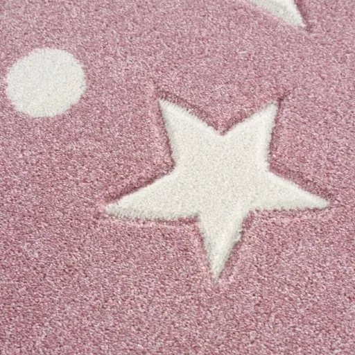Livone Teppich Estrella Stern & Konfetti rosa, Teppichgrösse: 120 x 180 cm
