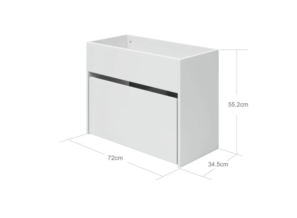 Flexa Bücherkiste - Roomie, mit Spielzeugbox, 72x55,2 cm, Farbe: weiss
