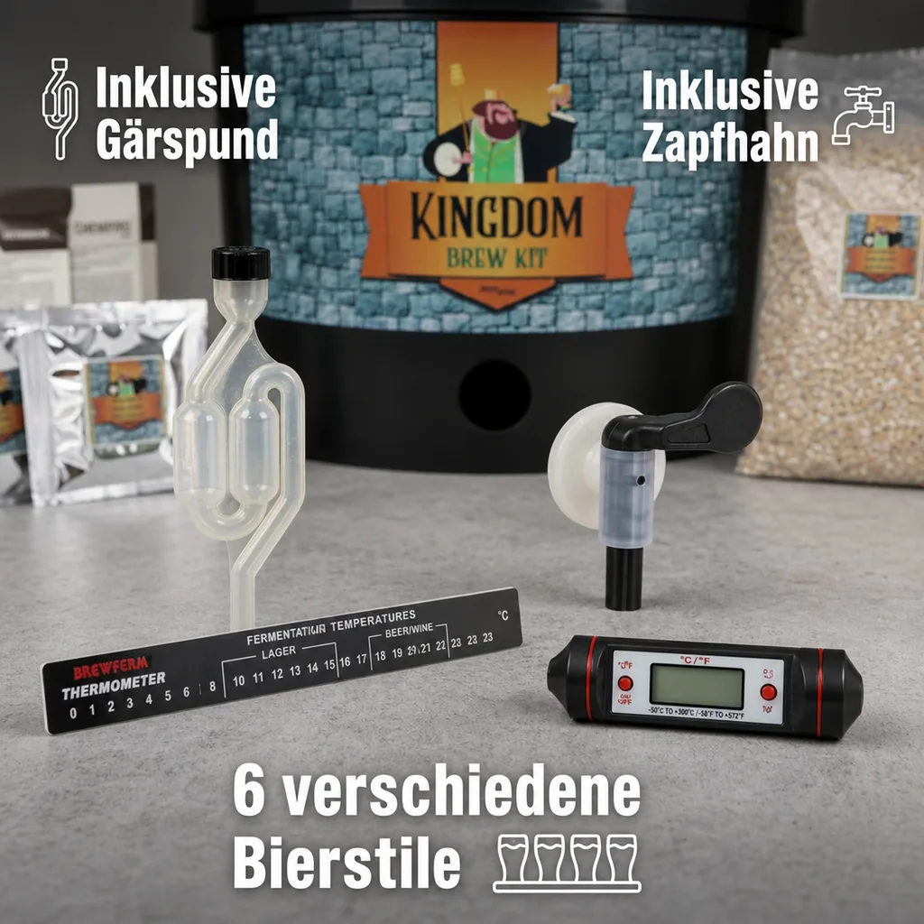 Kingdom Bierbrauset, Brew Kit - Dunkel, Komplette Malzmischung für 5L Bier