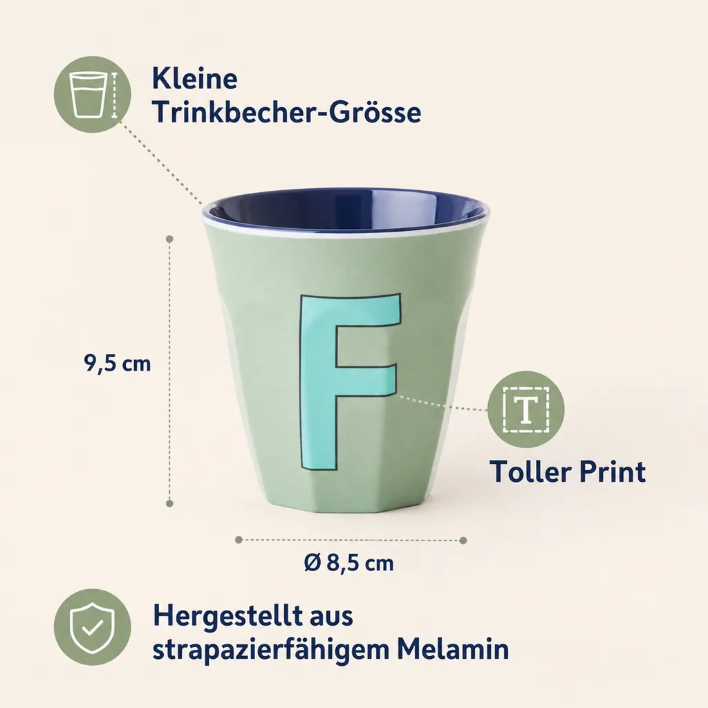 RICE Becher - F, 250 ml, Melamine, Farbe: Khaki
