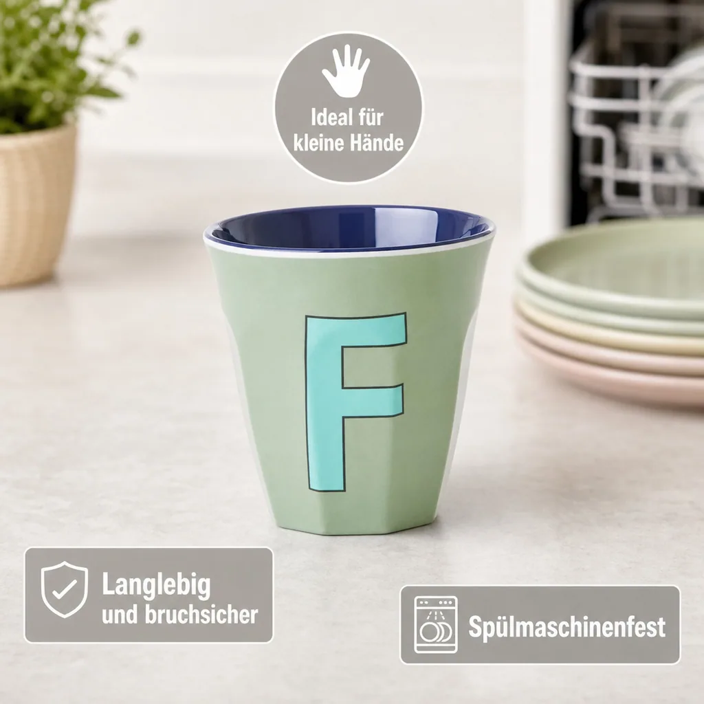 RICE Becher - F, 250 ml, Melamine, Farbe: Khaki