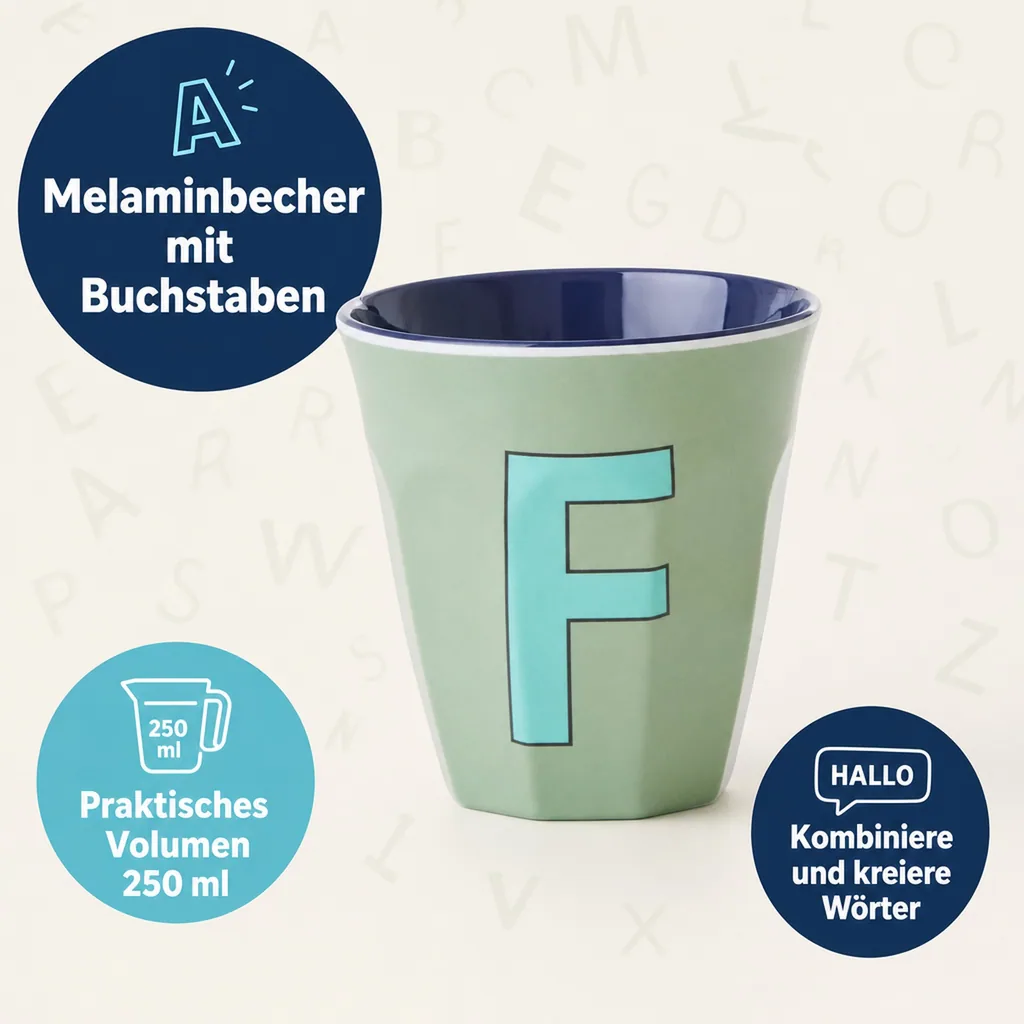 RICE Becher - F, 250 ml, Melamine, Farbe: Khaki