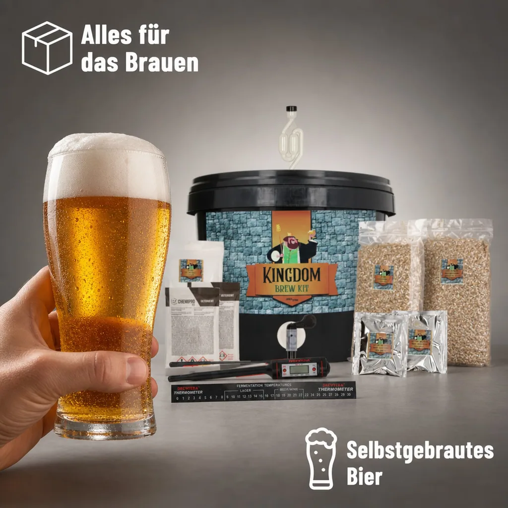Kingdom Bierbrauset, Brew Kit - Blondes Starkbier, Komplette Malzmischung für 5L Bier