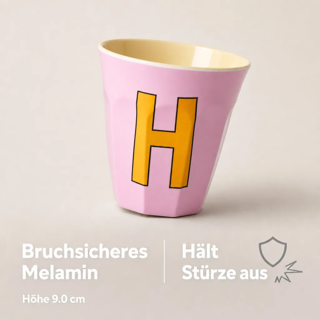 RICE Becher - H, 250 ml, Melamine, Farbe: rosa