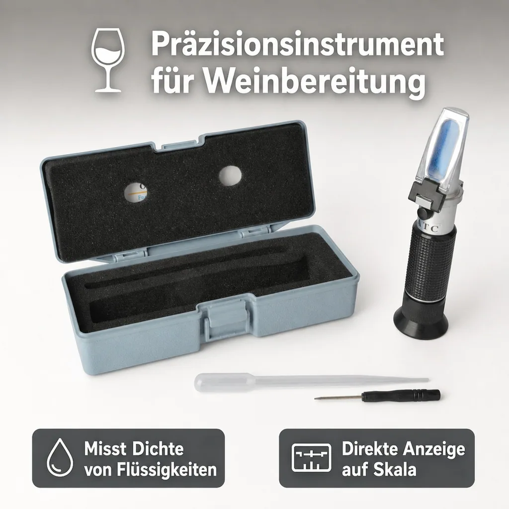 Refraktometer 0-32%, Brix + 1.000-1.130 Spezifisches Gewicht mit ATC