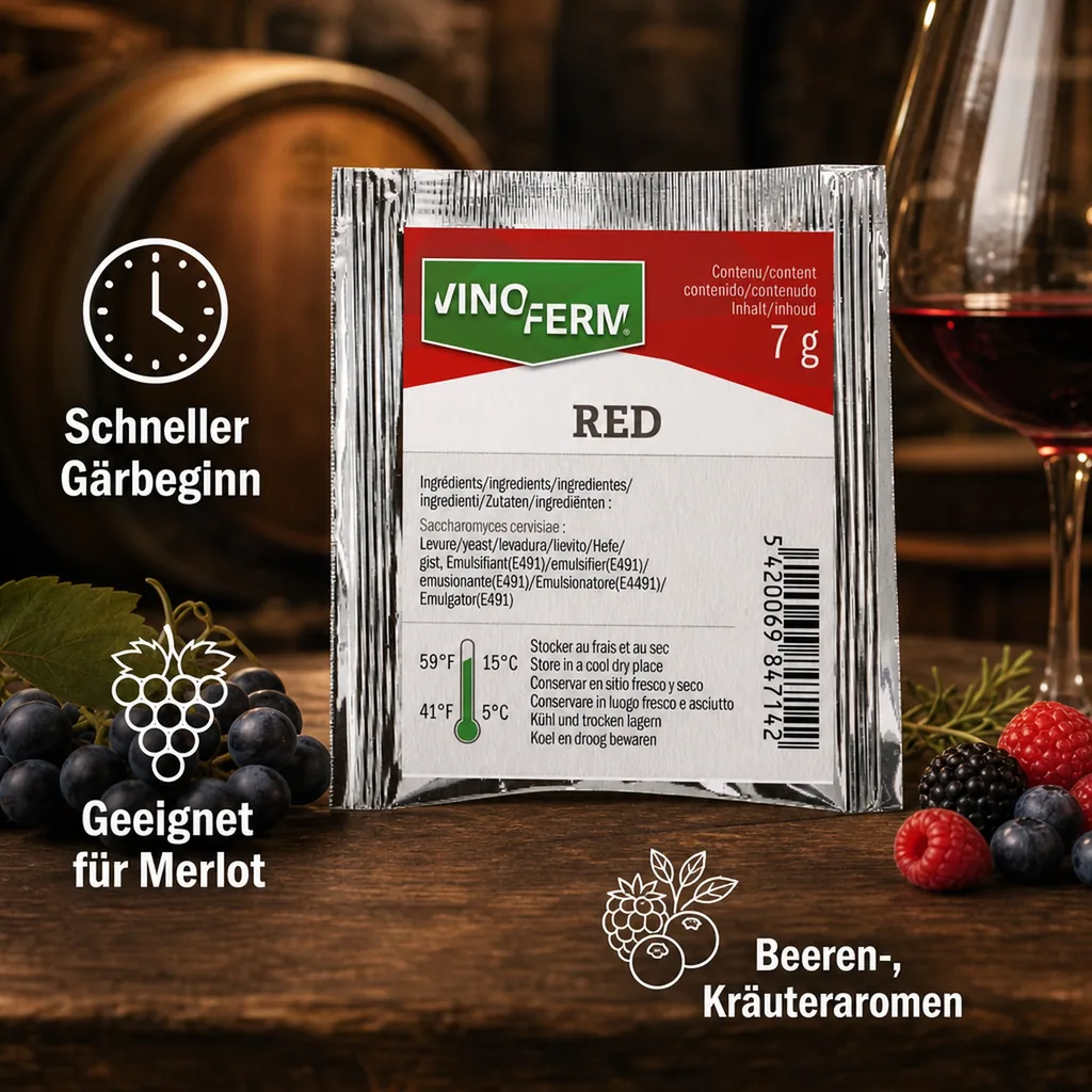 Weinhefe, Trockenhefe Wein - Vinoferm, Red, 7g