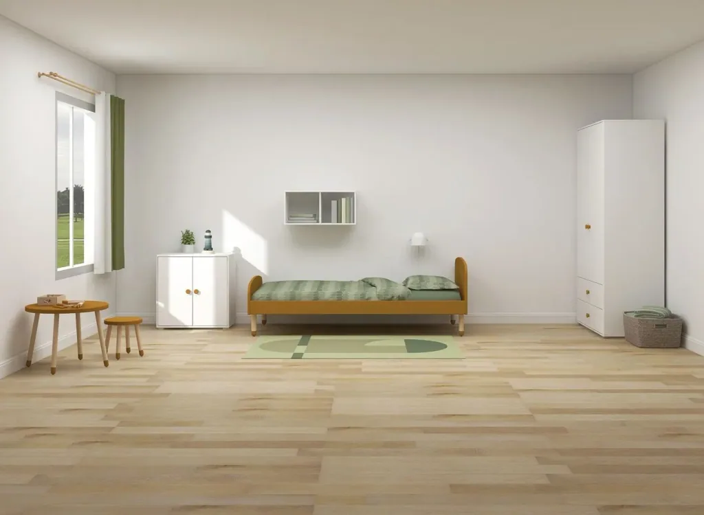 Flexa Kleiderschrank - Roomie, 2 Türen + 2 Schubladen, Farbe: Weiß/Senf