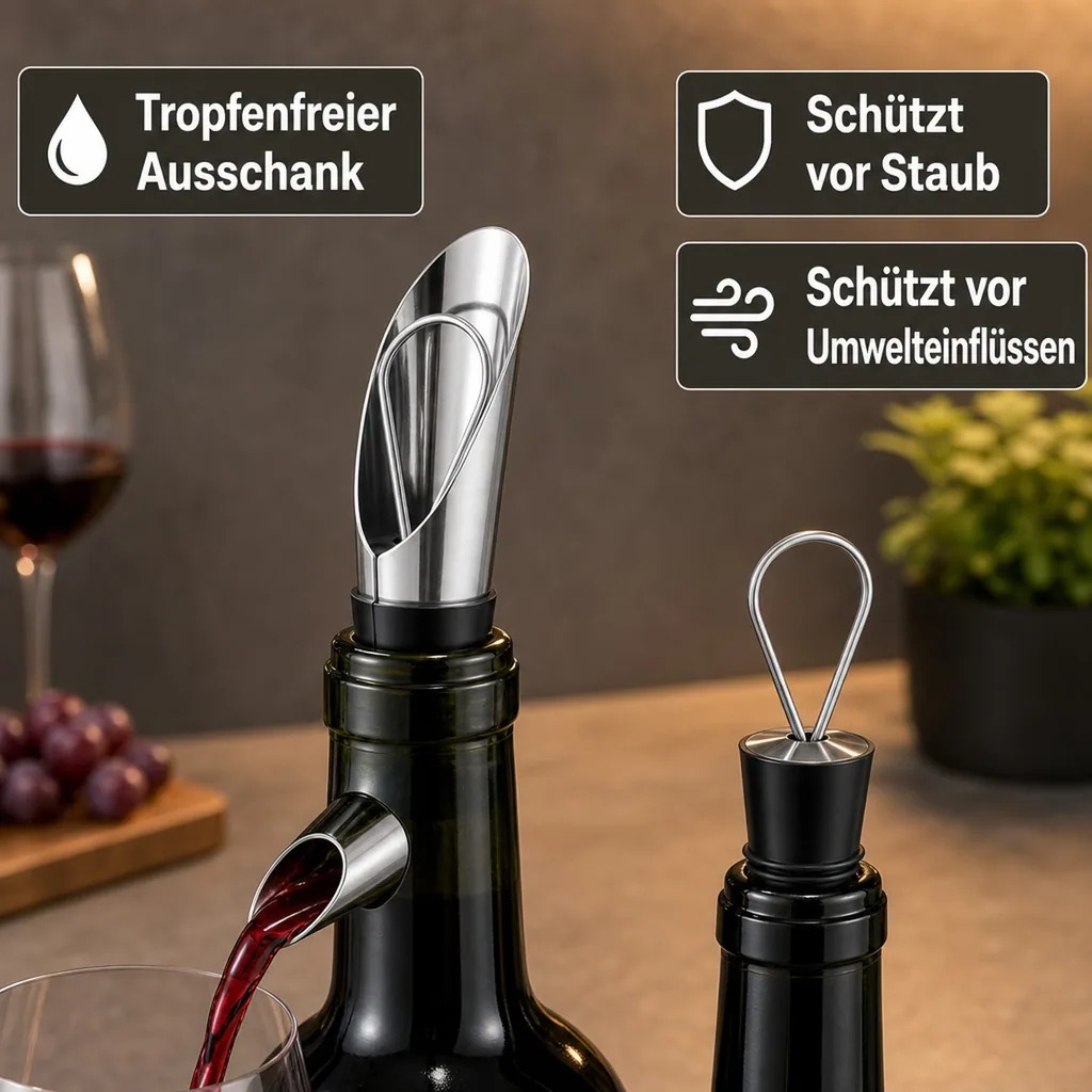 Tülle mit Stopfen - Save & Stop, Edelstahl