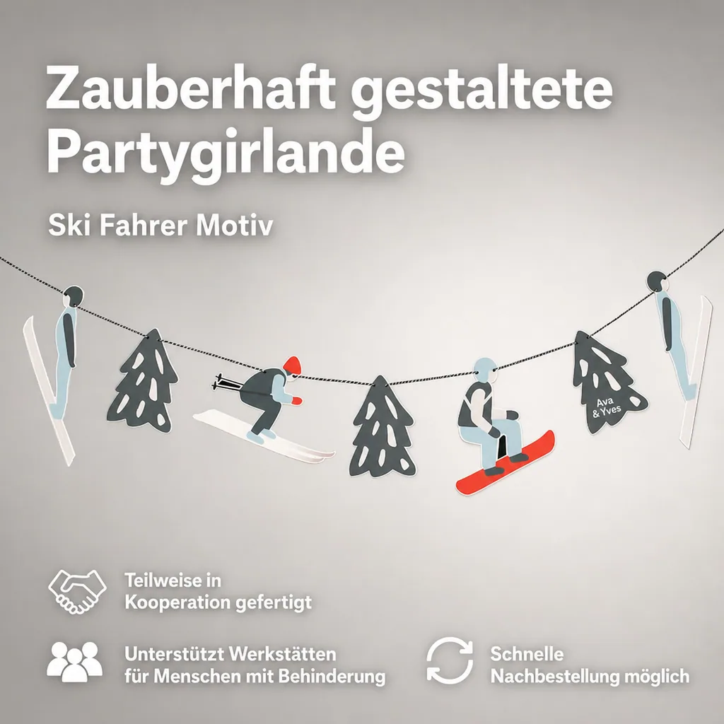 Ava & Yves Partygirlande Ski Fahrer