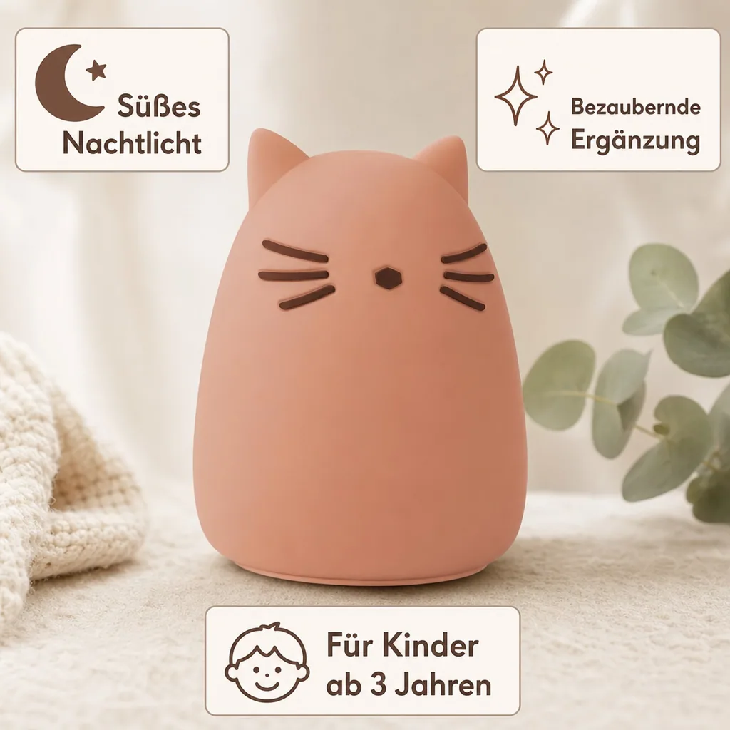 Liewood Nachtlicht Kinder, Kinder-Nachtlicht in Tierform - Winston, Farbe: Cat rose