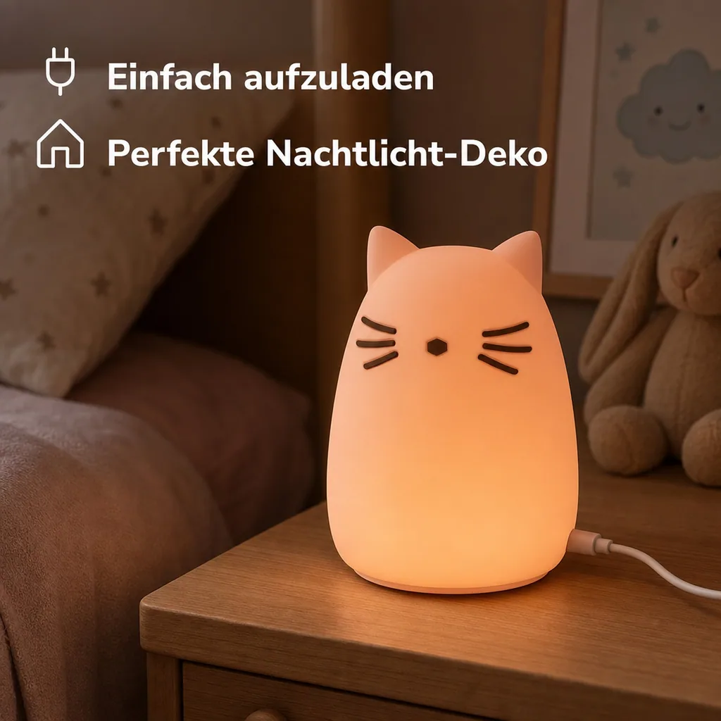 Liewood Nachtlicht Kinder, Kinder-Nachtlicht in Tierform - Winston, Farbe: Cat rose