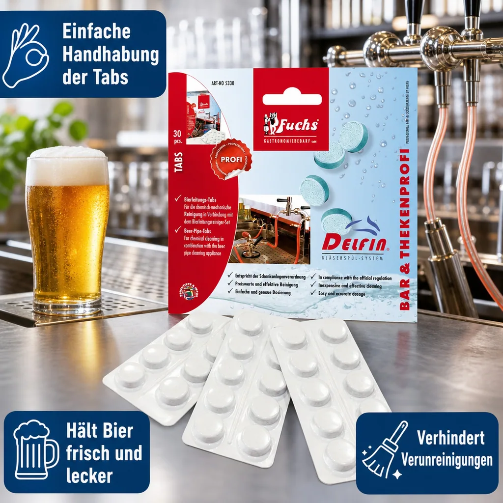 Reinigungsmittel, Reinigungstabs für Bierleitungsreiniger-Set - 30 Stck.